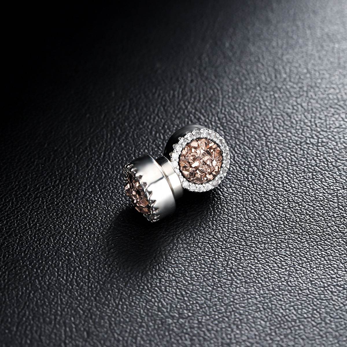 Multicolor Crystal Cluster Magnetic Round Halo Stud Earrings for Men Women, 6mm Round Crystal Inlaid Magnetic Earrings Non-Piercing Clip On Stud Earring