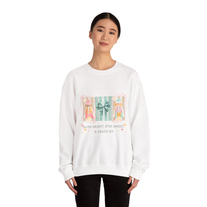 Shine Bright, Stay Sweet, Crack on Christmas Sweatshirt
