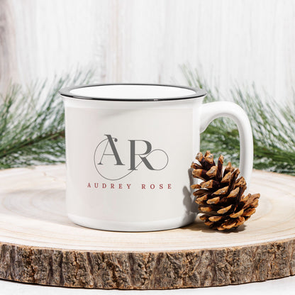 Audrey Rose Ceramic Mug White -13oz