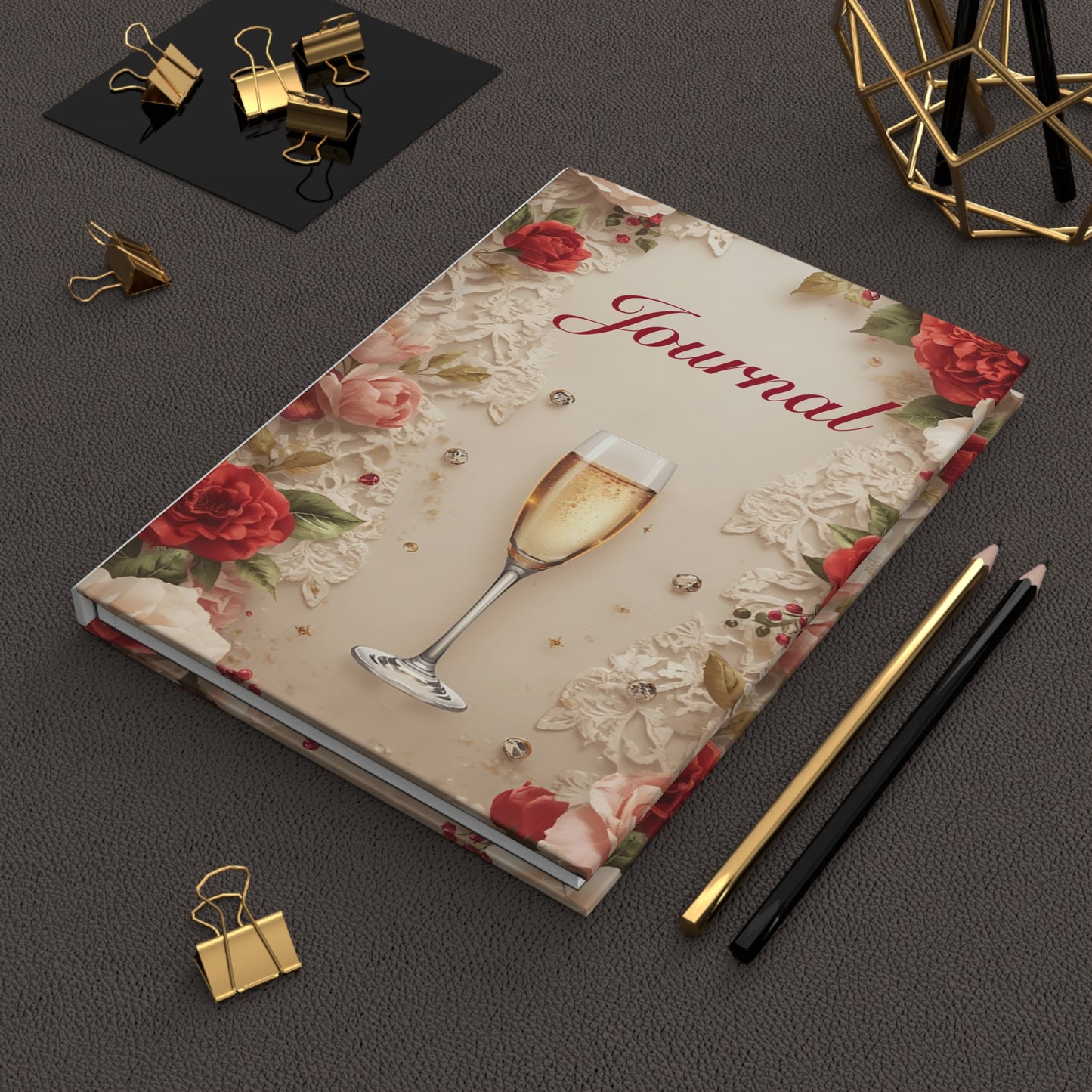Champagne Floral Hardcover Journal