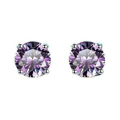 S925 Multicolor Moissanite 4-Prong Stud Earrings, 10 Color 0.5-3ct D-Grade VVS Certificate, Unisex Hypoallergenic Sterling Silver Gift