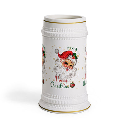 Festive Vintage-Style Santa Beer Stein Mug