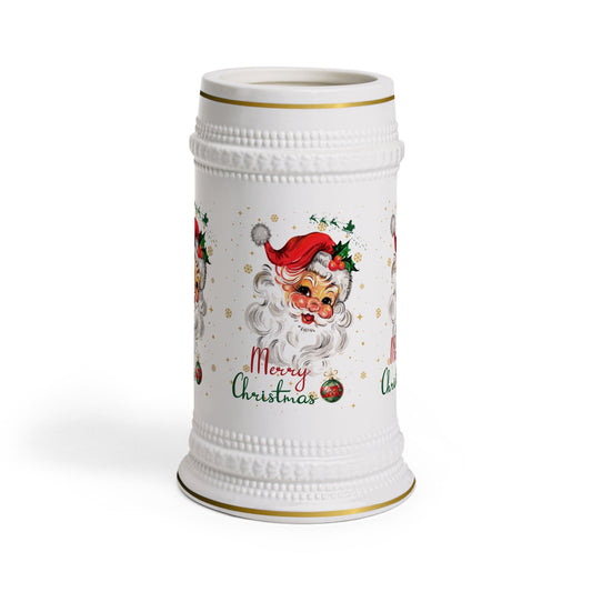 Festive Vintage-Style Santa Beer Stein Mug