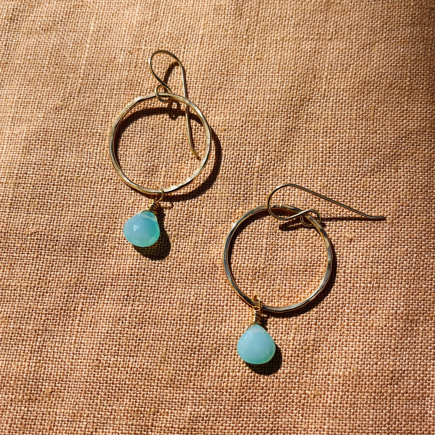 AQUA CHALCEDONY WHIRL EARRINGS