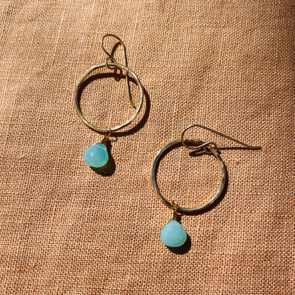 AQUA CHALCEDONY WHIRL EARRINGS