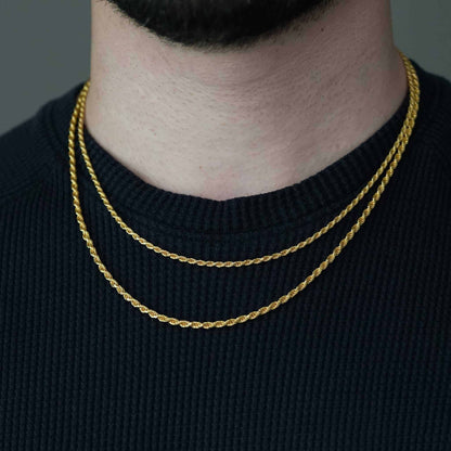 14K Gold 925 Sterling Silver Rope Chains