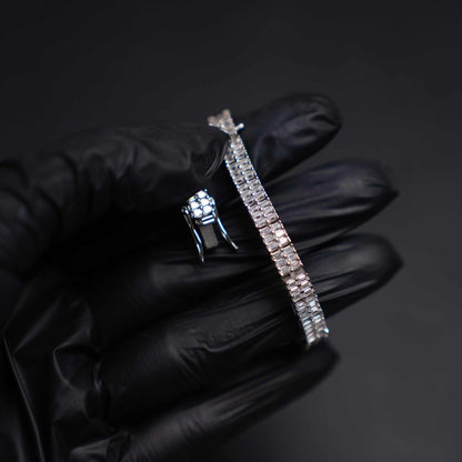 Baguette Moissanite Square Tennis Bracelet Solid 925 Sterling Silver