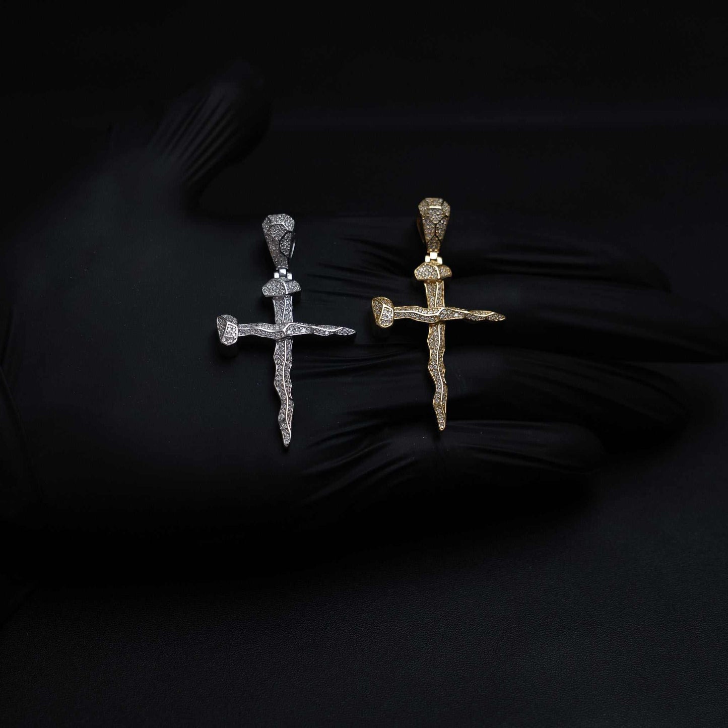 Nail Cross Moissanite 925 Sterling Silver Pendant