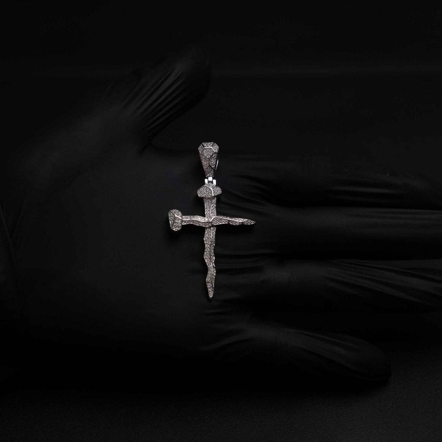 Nail Cross Moissanite 925 Sterling Silver Pendant