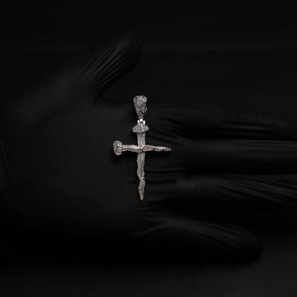 Nail Cross Moissanite 925 Sterling Silver Pendant