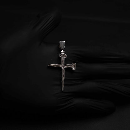 Nail Cross Moissanite 925 Sterling Silver Pendant
