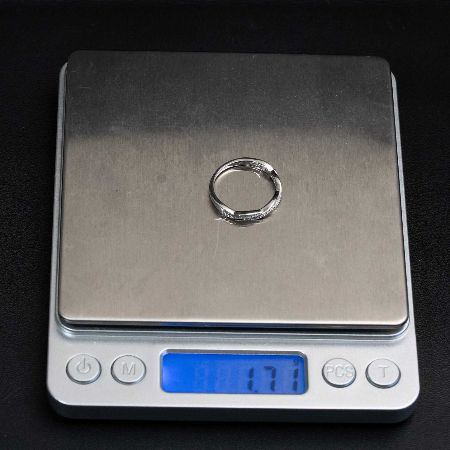 925 Sterling Silver Moissanite Twist Stackable Women Band