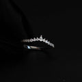 Curved Tear Drop 925 Sterling Silver Moissanite Stacking Women Wedding Band