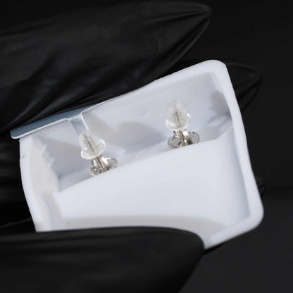 Moissanite Square Stud Earrings 925 Sterling Silver Screw Back