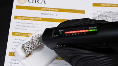 Moissanite Square Stud Earrings 925 Sterling Silver Screw Back