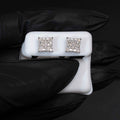 Moissanite Square Kite Earrings 925 Sterling Silver Screw Back