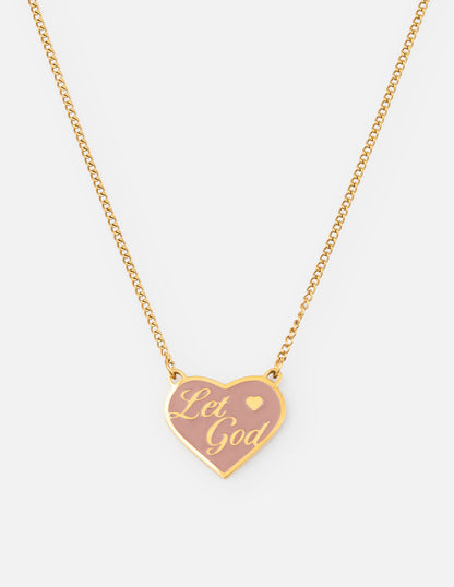 Enamel Let God Necklace
