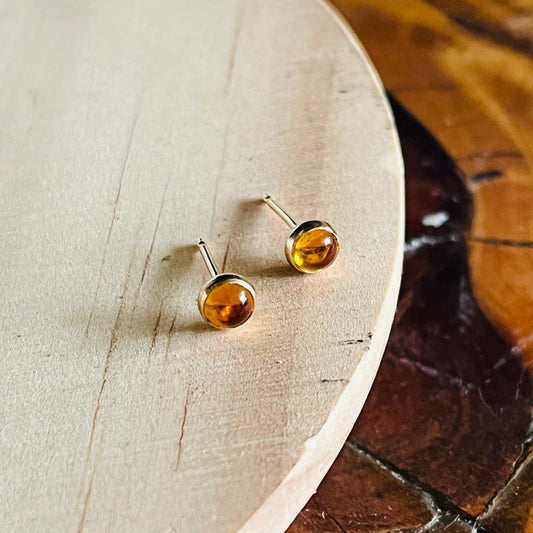 CITRINE STUD EARRINGS
