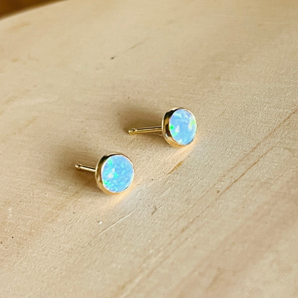BLUE OPAL STUD EARRINGS