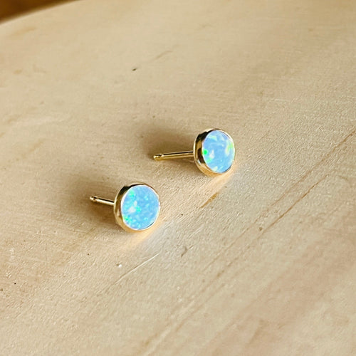 BLUE OPAL STUD EARRINGS
