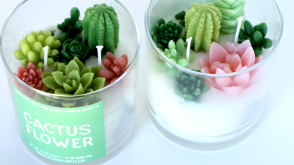 Cactus Flower Container Candle