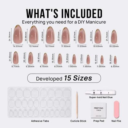 Knightshield Almond Nails - Press On Nails | Long Lasting & Reusable