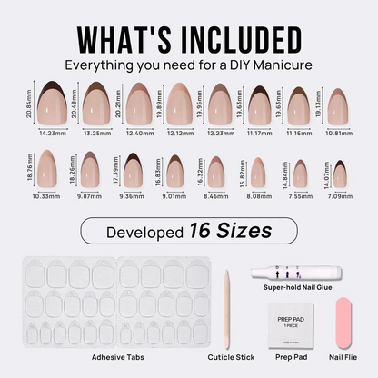 Mocha Muse Almond Nails - Press On Nails | Long Lasting & Reusable