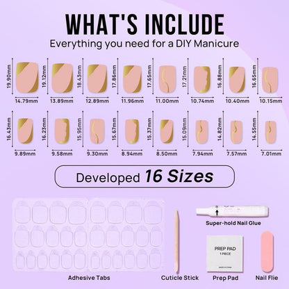 Golden Hour Square Nails - Press On Nails | Long Lasting & Reusable