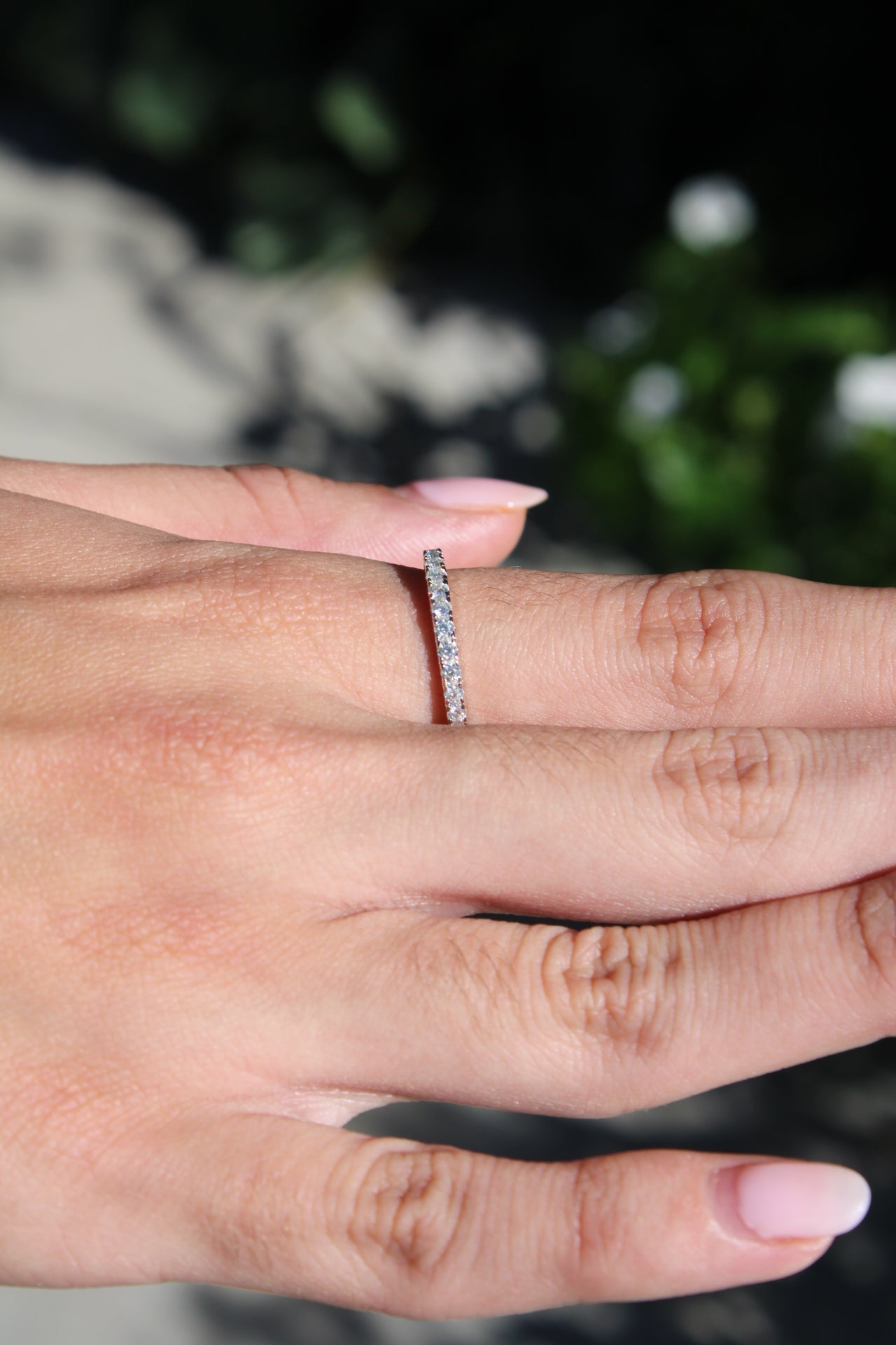 1.8mm Moissanite Half Eternity Ring in 925 Sterling Silver