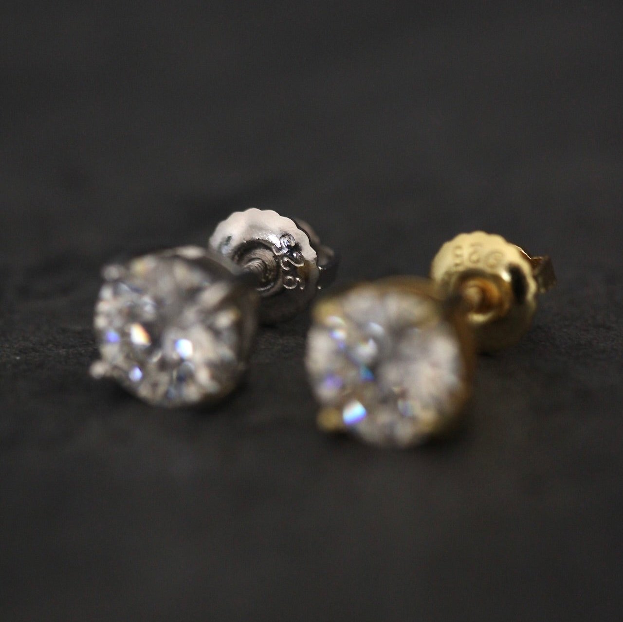 Moissanite Round Cut Stud Earrings