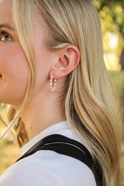 Paige Pearl Beaded Hoop