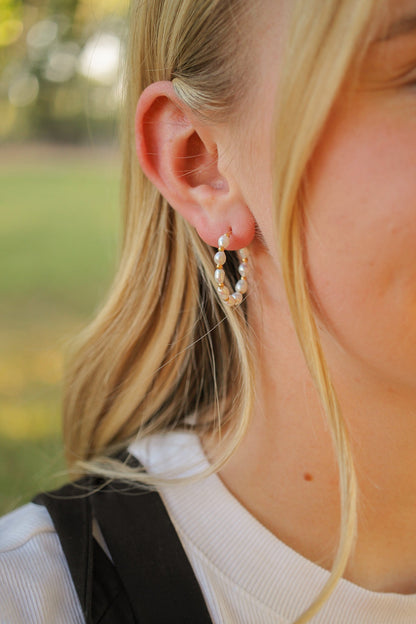 Paige Pearl Beaded Hoop