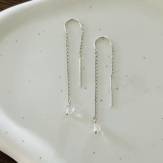 HERKIMER DIAMOND THREADER EARRINGS