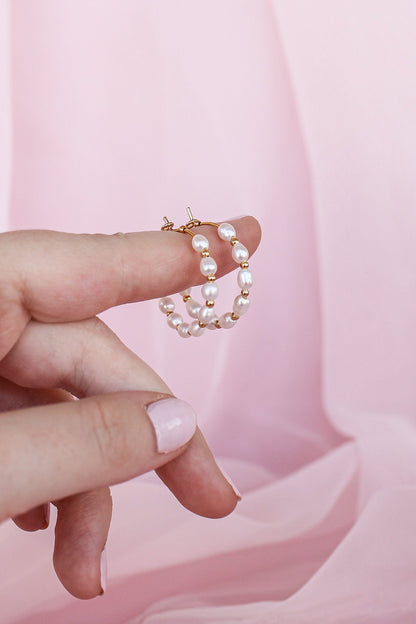 Paige Pearl Beaded Hoop