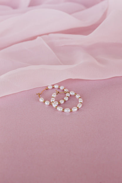 Paige Pearl Beaded Hoop