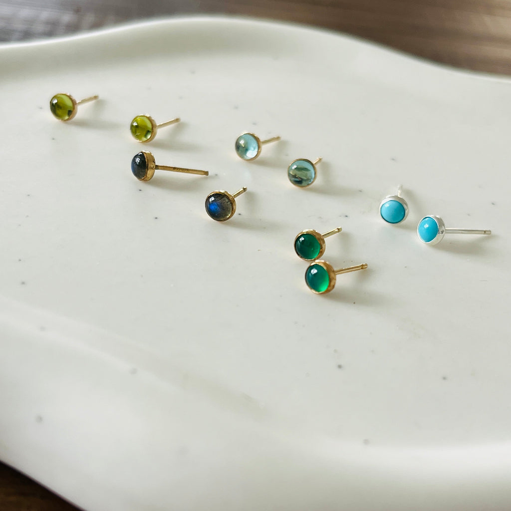 LABRADORITE STUD EARRINGS