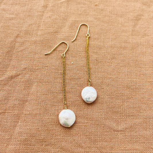 LUMARE COIN PEARL EARRINGS