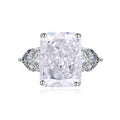 Multicolor Ice Flower Cut CZ Adjustable Ring, 10*14mm 5A Main Cubic Zirconia, Two Heart Side CZ, Dainty Luxe