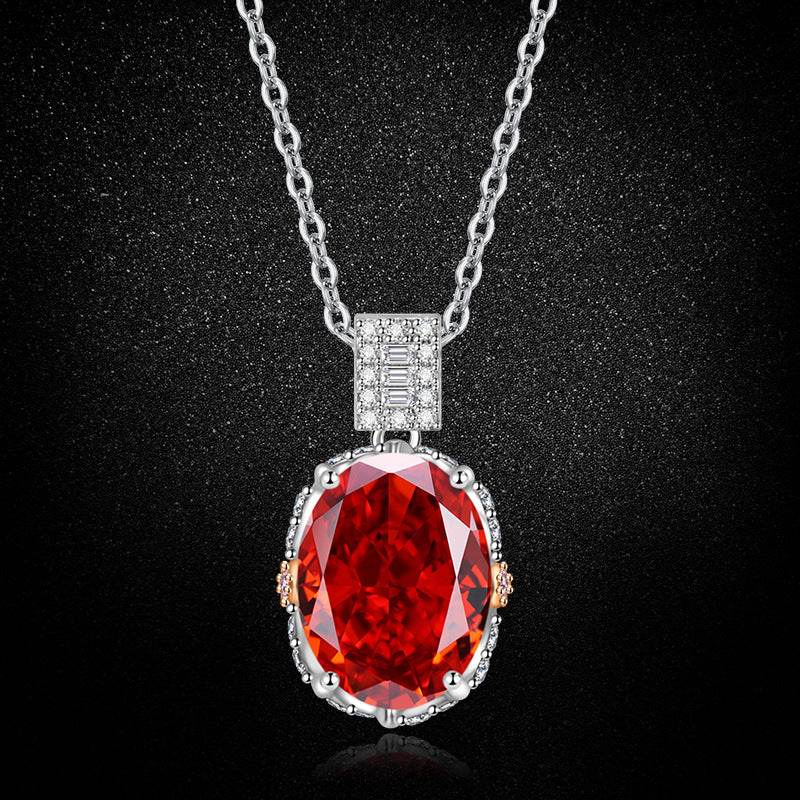 Multicolor Ice Flower Cut Oval CZ Pendant Necklace, 10*14mm 8A Cubic Zirconia, Two-Tone Pave CZ Halo with Pavé Top Frame, Adjustable Chain, Dainty Luxe