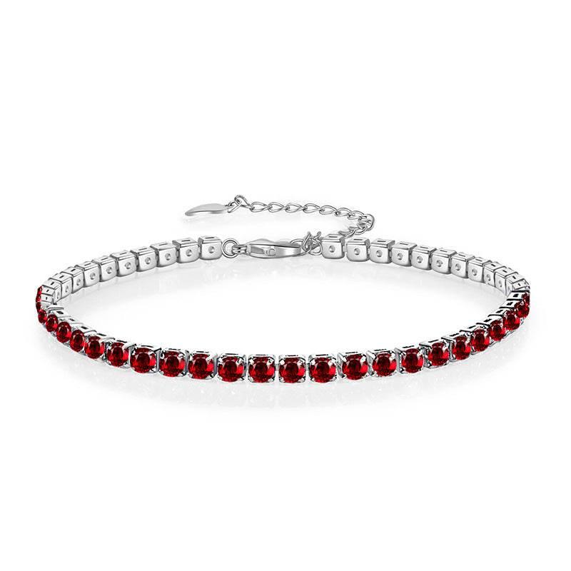 Multicolor CZ Iced Out Adjustable Tennis Bracelet, 3mm 5A Cubic Zirconia