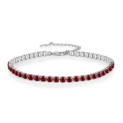 Multicolor CZ Iced Out Adjustable Tennis Bracelet, 3mm 5A Cubic Zirconia