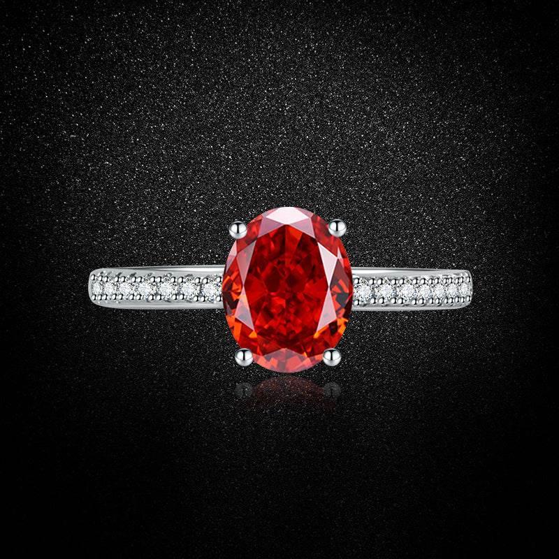 Multicolor Ice Flower Cut Oval CZ Adjustable Ring, Pave Band, 7*9mm 5A Cubic Zirconia, 6 Color Options, Dainty Luxe