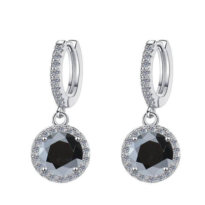S925 Colorful Moissanite/CZ Round Halo Drop Earrings, 1ct D-Grade VVS Certificate, Hypoallergenic Sterling Silver Gift