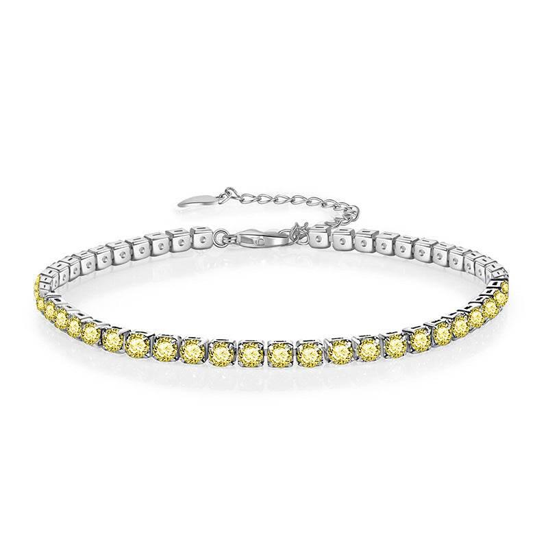 Multicolor CZ Iced Out Adjustable Tennis Bracelet, 3mm 5A Cubic Zirconia