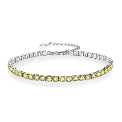 Multicolor CZ Iced Out Adjustable Tennis Bracelet, 3mm 5A Cubic Zirconia