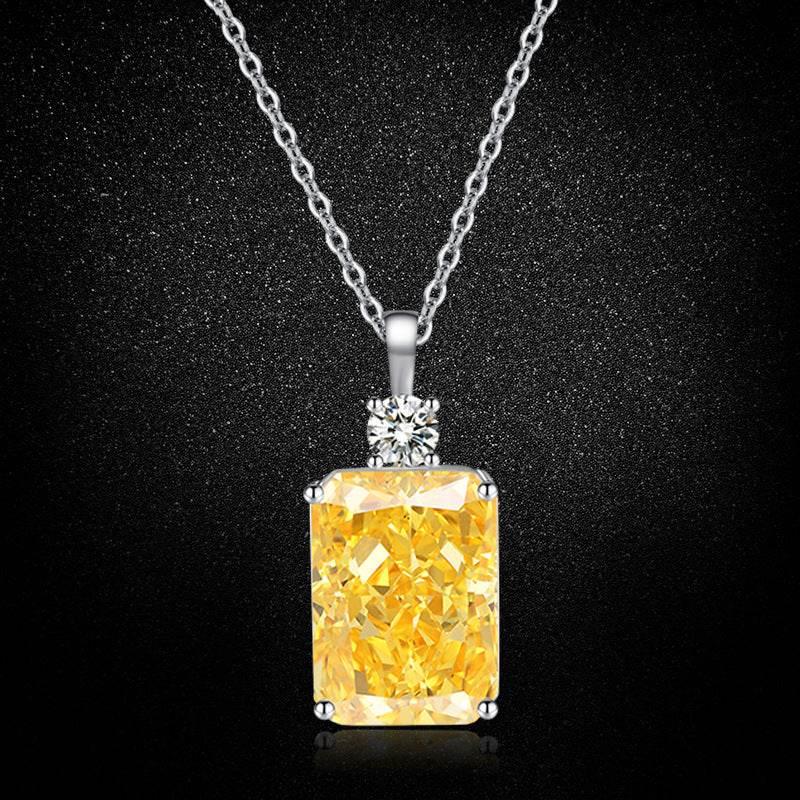 Multicolor Ice Flower Cut CZ Pendant Necklace, 10*14mm 5A Cubic Zirconia, 6 Color Options, Dainty Luxe Pendant