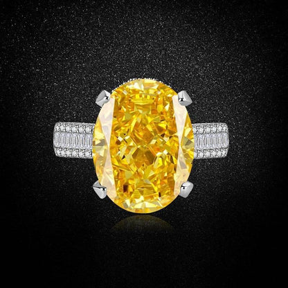 Multicolor Ice Flower Cut Oval CZ Adjustable Ring, Triple Pave Band, 12*16mm 5A Cubic Zirconia, 4 Color Options, Dainty Luxe