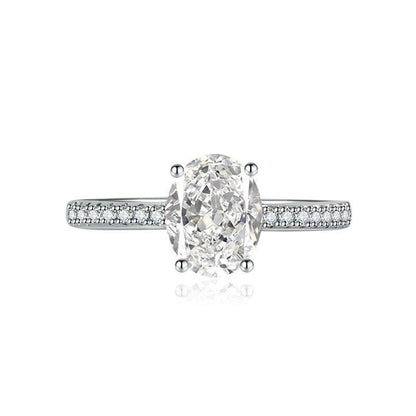 Multicolor Ice Flower Cut Oval CZ Adjustable Ring, Pave Band, 7*9mm 5A Cubic Zirconia, 6 Color Options, Dainty Luxe