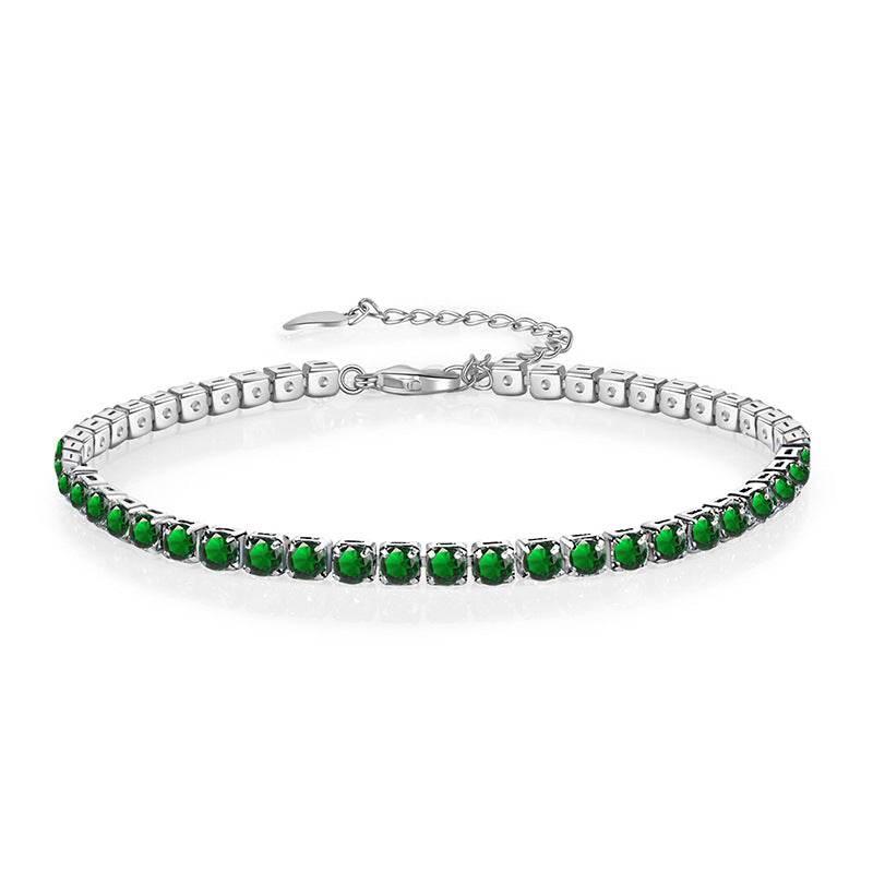 Multicolor CZ Iced Out Adjustable Tennis Bracelet, 3mm 5A Cubic Zirconia