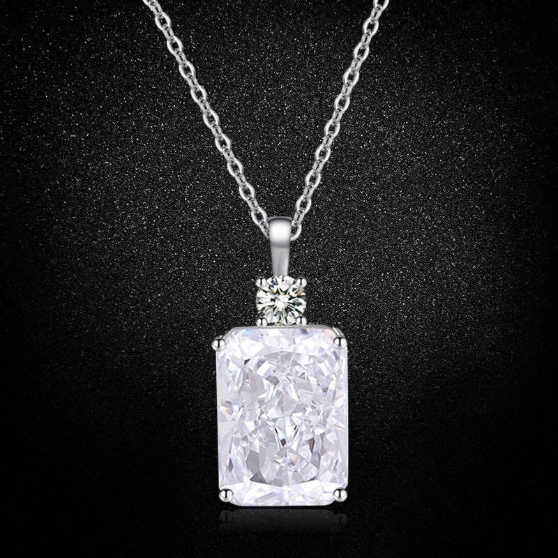Multicolor Ice Flower Cut CZ Pendant Necklace, 10*14mm 5A Cubic Zirconia, 6 Color Options, Dainty Luxe Pendant